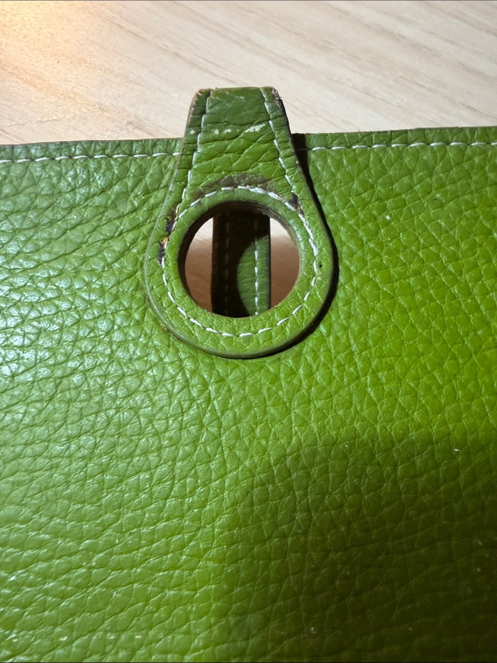 Hermes w/ COA Green Leather Organizer with Snap Closure - Picture 8 of 9